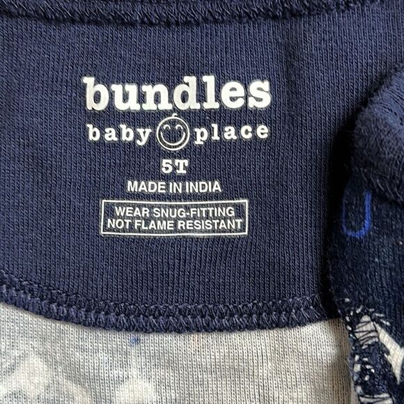 Bundles Baby Boys size 5T Blue Nautical Snug fit, zip up feet pajamas - Picture 5 of 5